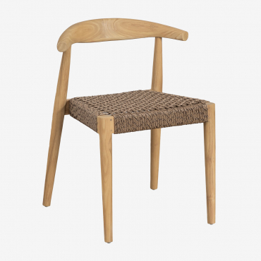 Pack Of 2 Dining Chairs In Celle Teak Wood Natural Wood - Sklum