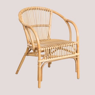 Dining Chair With Armrests In Rattan Yungas Natural - Sklum