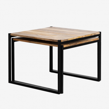 Square Nesting Tables In Mango Wood Emet Mango Wood - Sklum