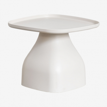 Square Garden Side Table 50x50 Cm In Polypropylene Jubarri Gardenia White & ↑38 Cm - Sklum