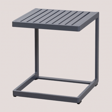Square Garden Side Table 40x40 Cm In Aluminum Dulem Grey Graphite - Sklum