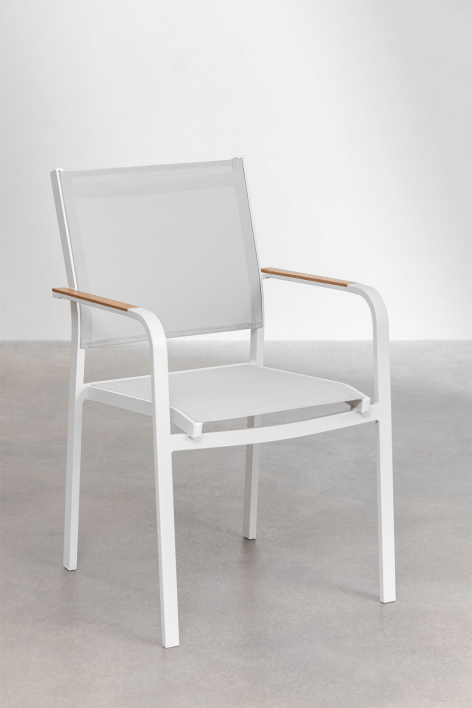 Pack of 4 Archer stackable aluminum garden chairs - Gardenia White