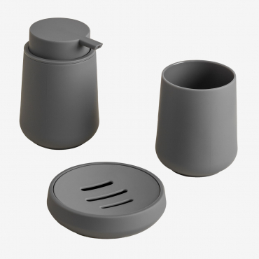 Garanis Bathroom Set Grey Nickel - Sklum