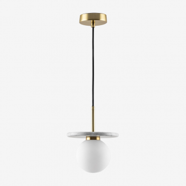 Eustace Marble And Crystal Ceiling Lamp Marble - Sklum