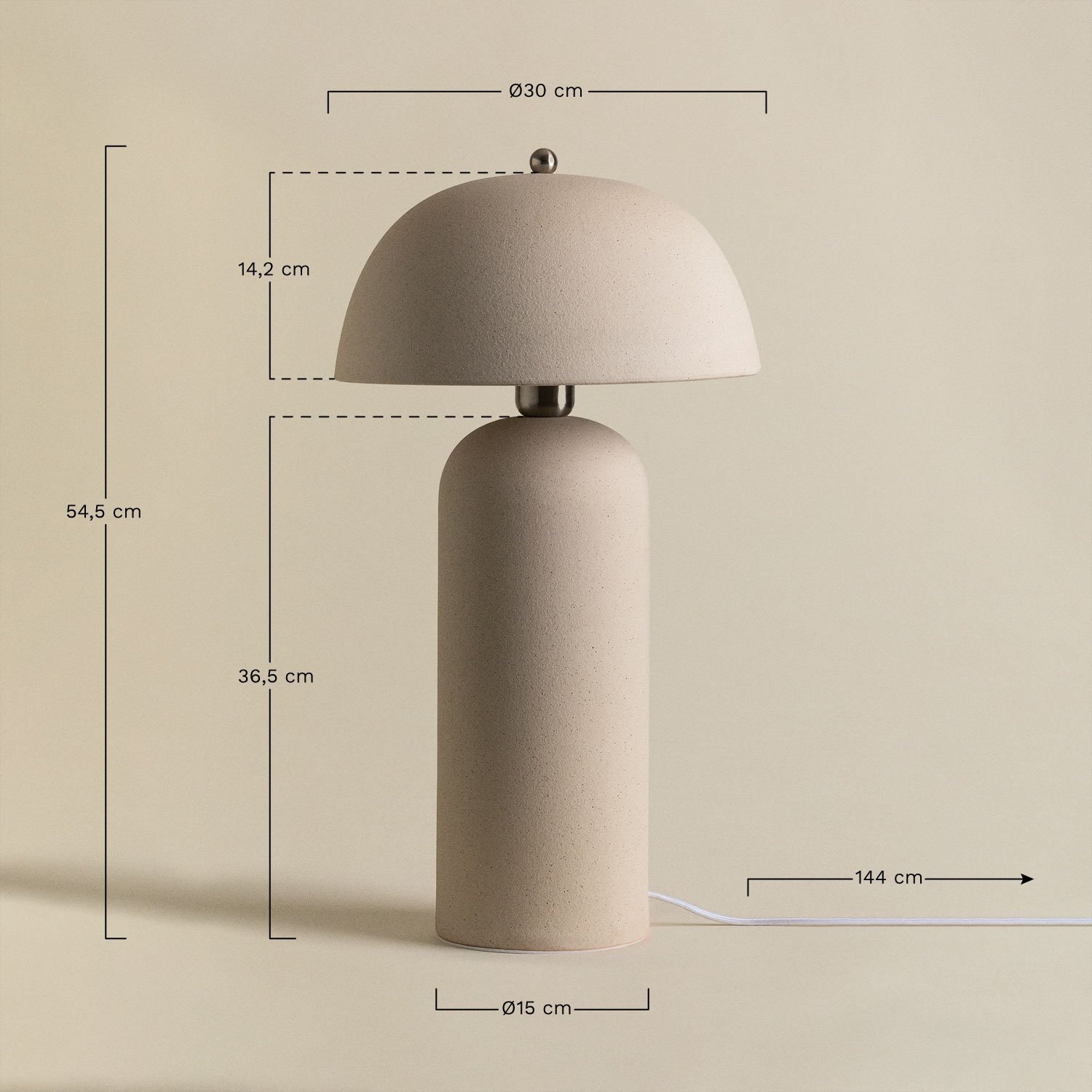 Odete Stoneware Table Lamp, MEASURES