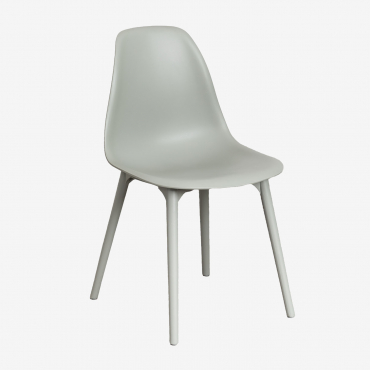 Pack Of 2 Scand Polypropylene Garden Chairs Green Khaki - Sklum