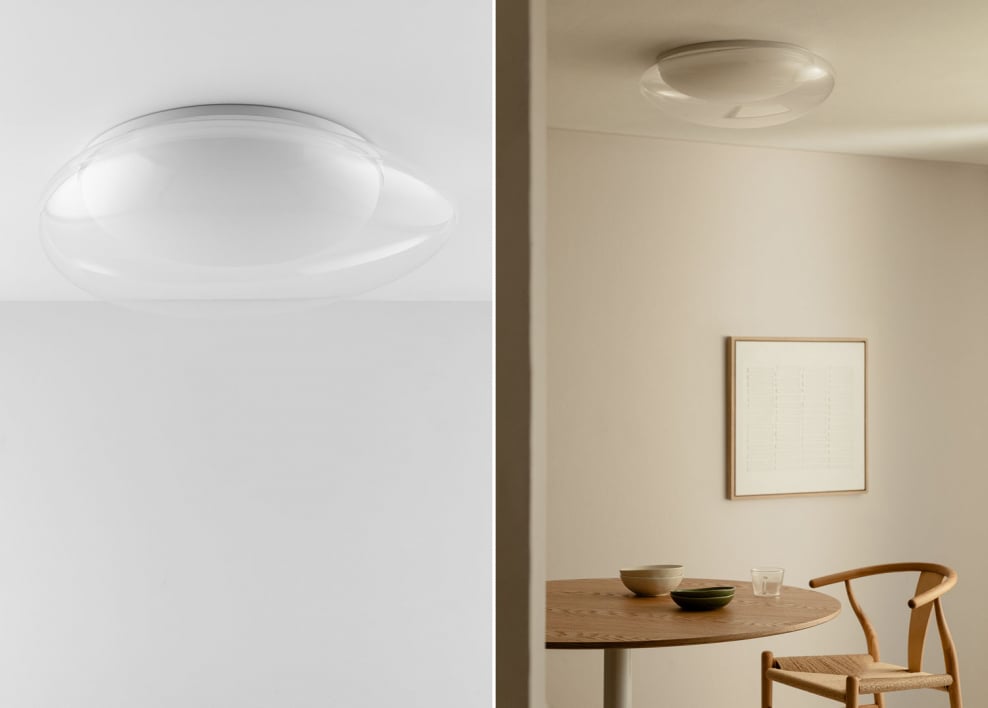 Salaviza LED ceiling light in methacrylate and iron