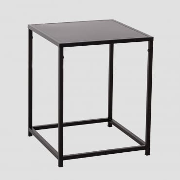 Square Side Table 40x40 Cm In Thura Steel Carbon Black - Sklum