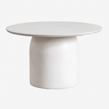 Round Coffee Table In Cement (ø75 Cm) Layana Greyish White - Sklum