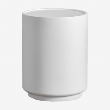 Round Garden Side Table Ø35 Cm In Cement Darwys Bright White - Sklum