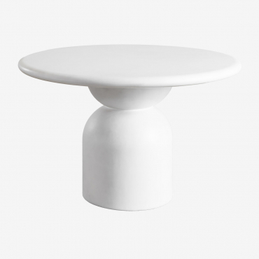Verenis Round Cement Dining Table (ø120 Cm) Off-white - Sklum