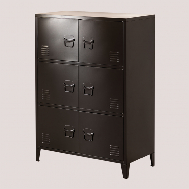 Pohpli 6-door Steel Locker Drawer Carbon Black - Sklum