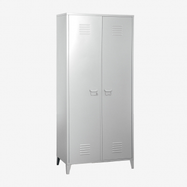 Pohpli Steel 2-door Locker Cabinet Light Grey - Sklum