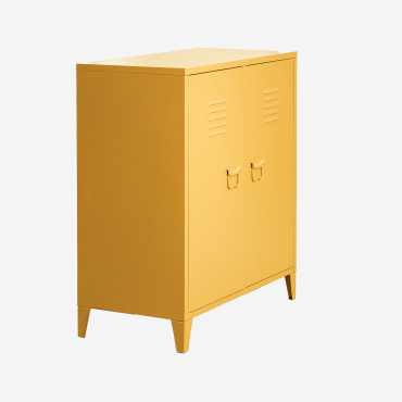 Pohpli Steel 2 Door Locker Sideboard Yellow Albero - Sklum
