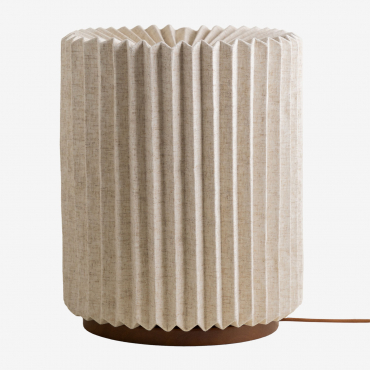 Kiely Linen Table Lamp Beige Nature - Sklum