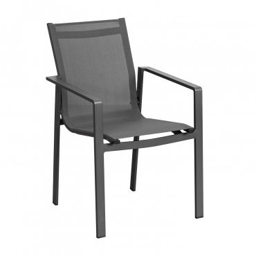 Stackable Garden Chair Eika Grey Graphite - Sklum