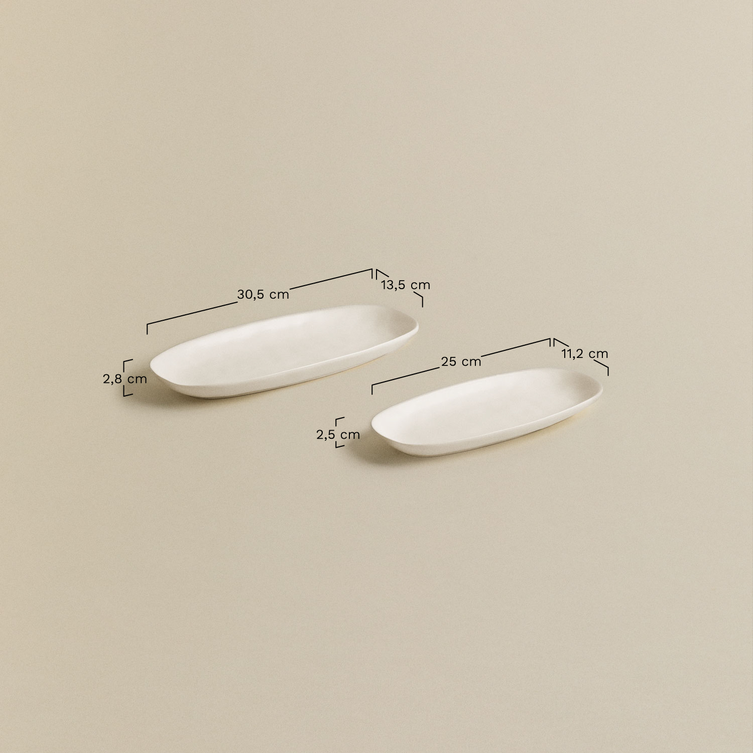 Set of 2 Belvere trays, MEASURES