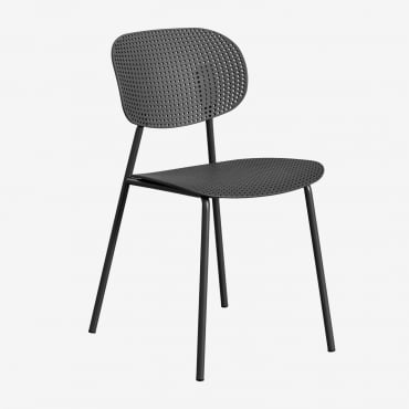 Tupah Polypropylene And Iron Dining Chair Grey Graphite - Sklum