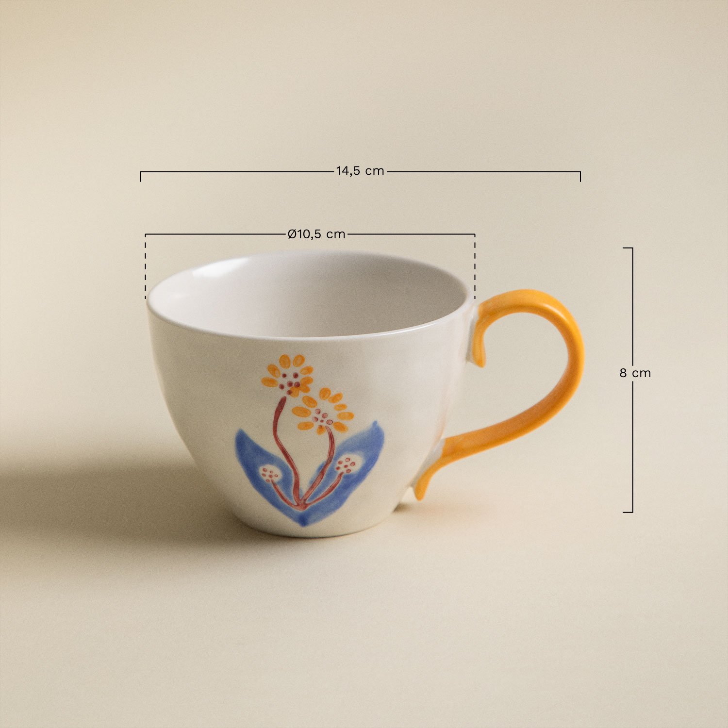 Pack of 2 40 cl Marneda stoneware cups, MEASURES