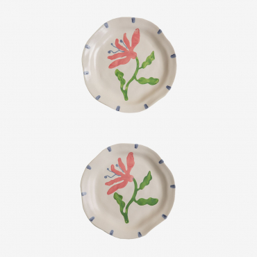 Pack Of 2 Marneda Stoneware Dinner Plates Multicolor Classic - Sklum