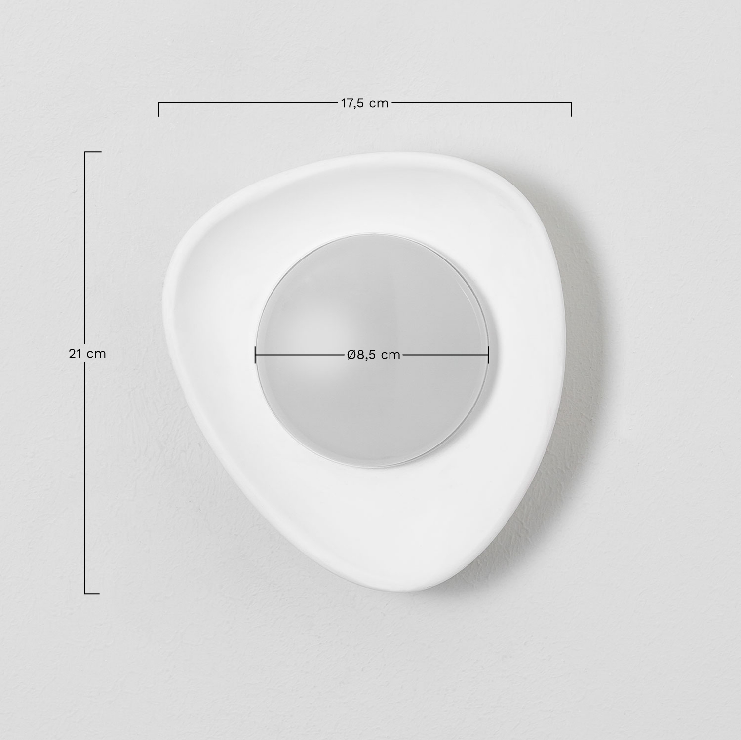 Givert LED plaster wall sconce, MEASURES