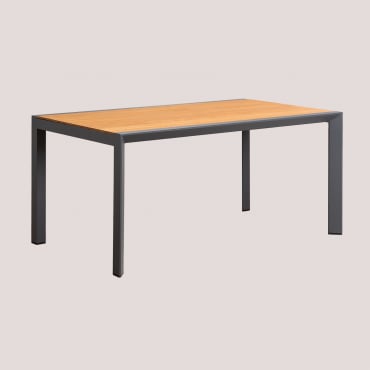 Archer Classic Eucalyptus Wood And Aluminum Garden Table Grey Graphite & 160x90 Cm - Sklum