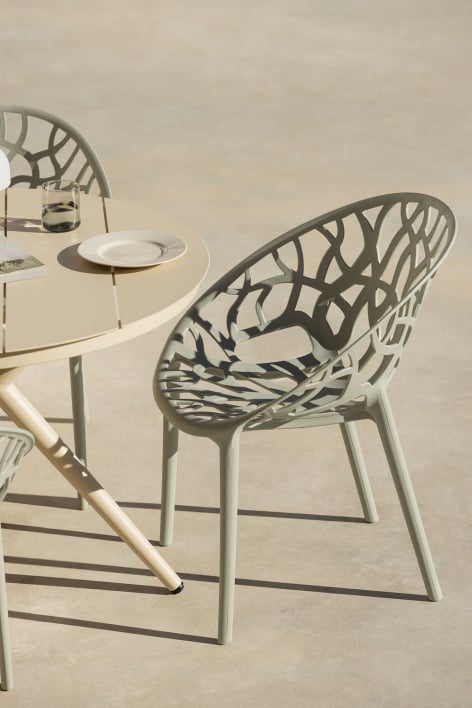 Ores stackable polypropylene garden chair - Green Khaki