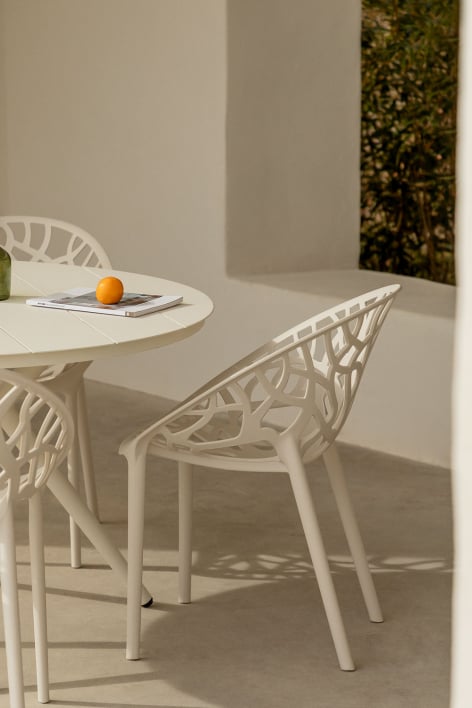 Ores stackable polypropylene garden chair - Tapioca Beige