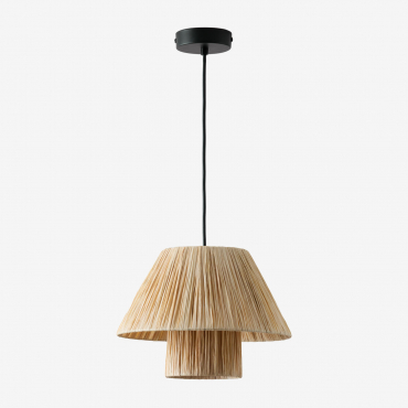 Aruel Design Hanging Ceiling Lamp In Raffia Natural - Sklum