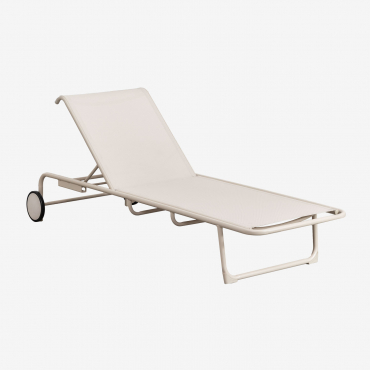 Pack Of 2 Leyanis Aluminium Reclining Loungers Tapioca Beige - Sklum