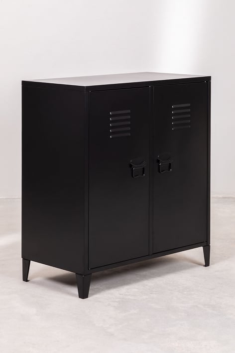 Pohpli 80x40 cm steel 2-door locker sideboard - Carbon Black