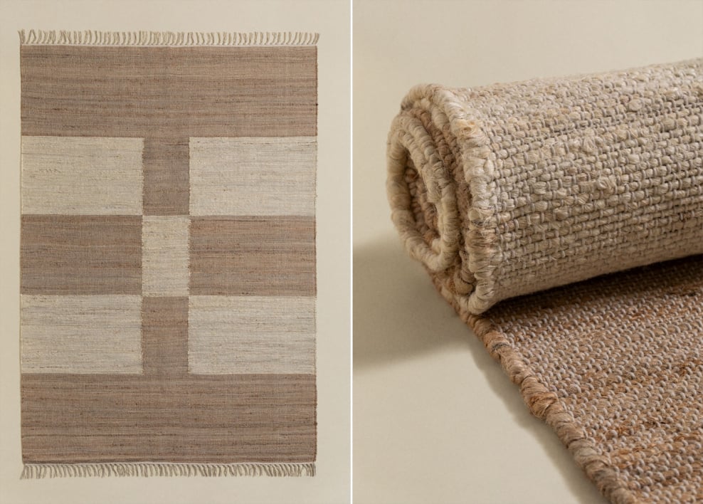 Begonta rectangular hemp rug