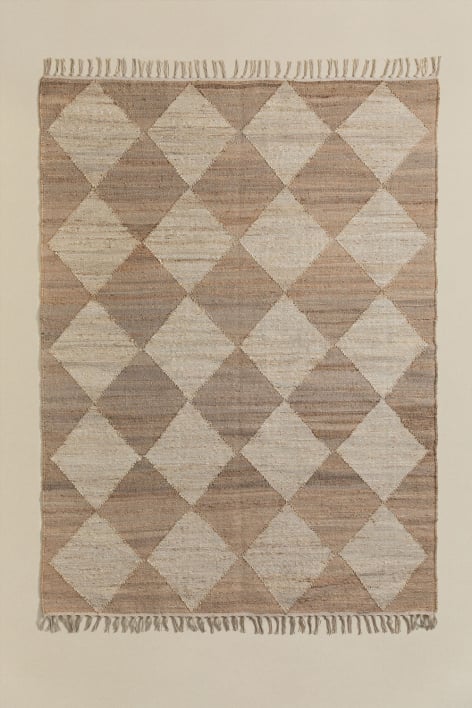 Rectangular hemp rug Sarina