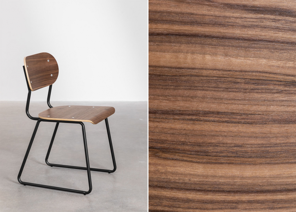 Jodie walnut veneer dining chair