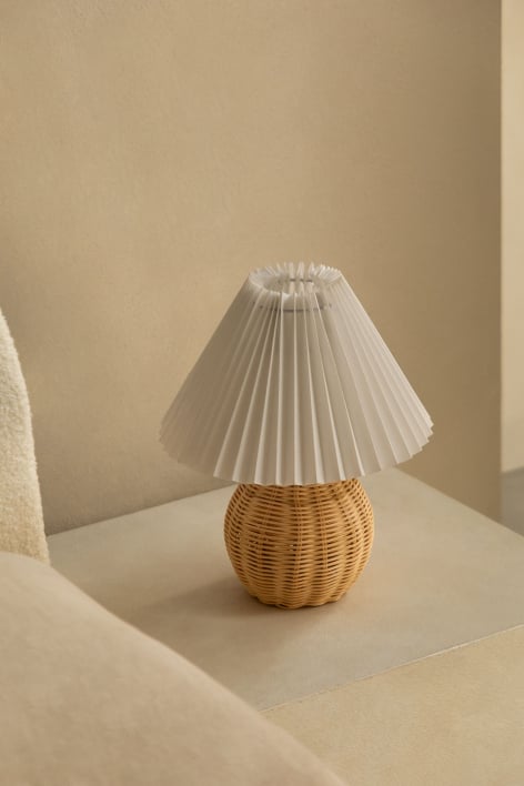 Oliag rattan and paper table lamp