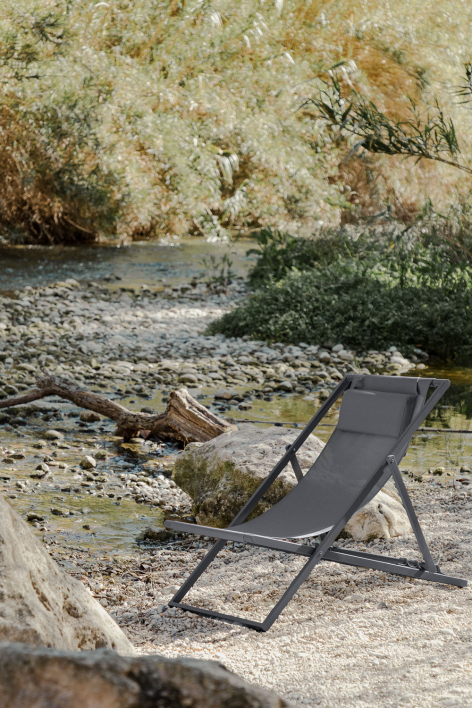 Folding hammock with cushion in steel Jensy