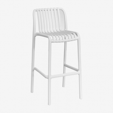 Wendell Stackable Polypropylene Bar Stool Light Grey & ↑75 Cm - Sklum
