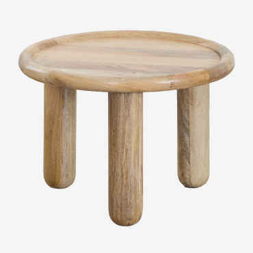 Round Side Table In Obiora Mango Wood B - Sklum