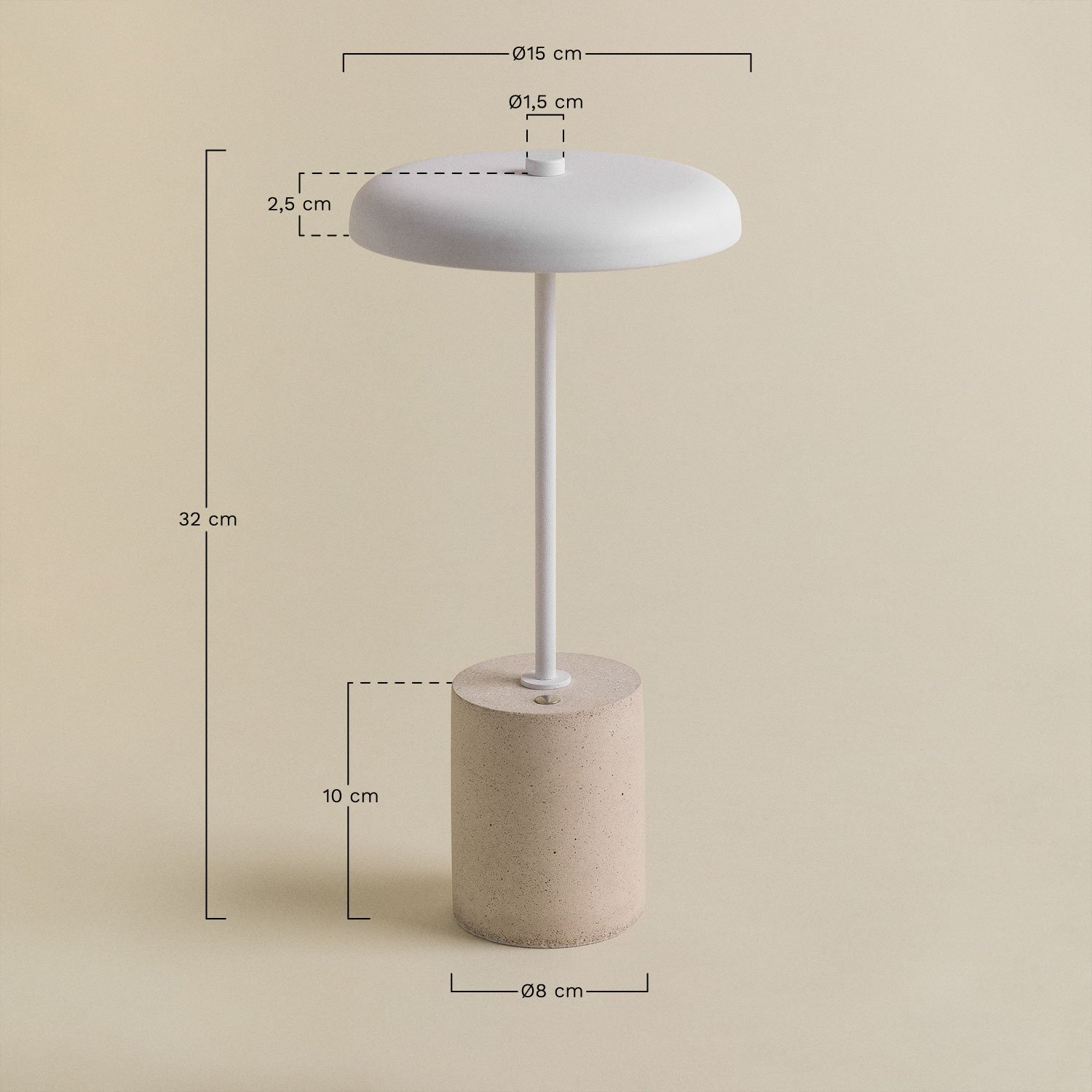 Tamila Wireless LED Table Lamp, MEASURES