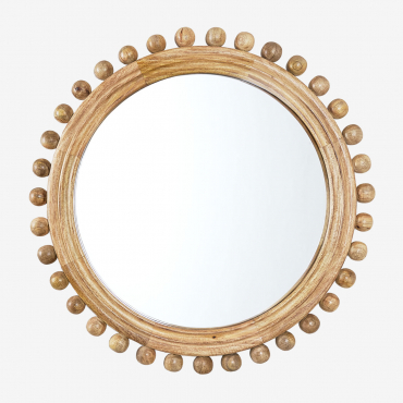 Round Mango Wood Wall Mirror (ø80 Cm) Joey Mango Wood - Sklum