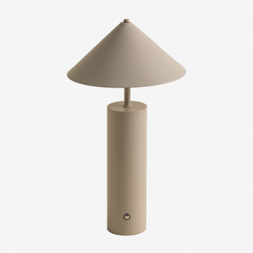 Mayra Wireless Led Outdoor Table Lamp Beige Cream - Sklum