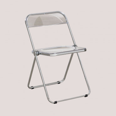 Kepko Folding Iron Dining Chair Clear - Sklum