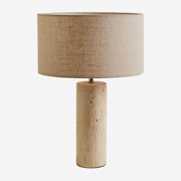 Bolgar Travertine Table Lamp Beige Nature - Sklum