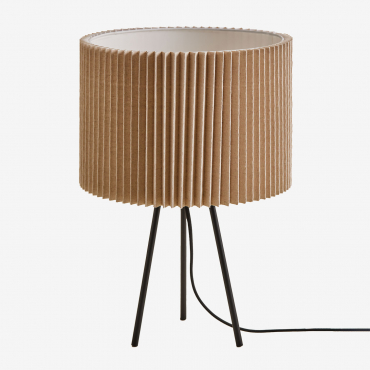 Quintelia Linen And Metal Table Lamp Beige Nature - Sklum