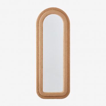 Wall Mirror In Teddy Fabric (60x160 Cm) Ilai Camel - Sklum
