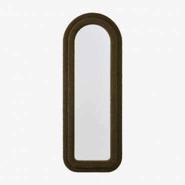 Wall Mirror In Teddy Fabric (60x160 Cm) Ilai Green Sage - Sklum
