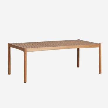 Rectangular Dining Table In Eucalyptus Wood (200x100 Cm) Aderyn Natural Wood - Sklum