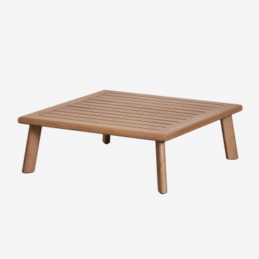 Square Garden Coffee Table 80x80 Cm In Eucalyptus Wood Yaminsk Natural Wood - Sklum