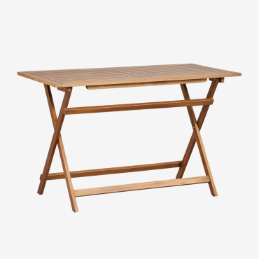 Rectangular Garden Table 120x60 Cm Foldable In Acacia Wood Delawer Acacia Brown - Sklum