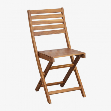 Pack Of 2 Delawer Folding Garden Chairs In Acacia Wood Acacia Brown - Sklum
